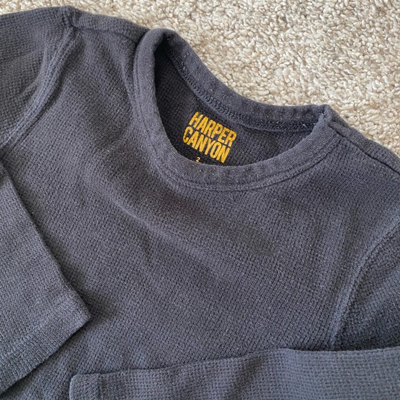 Harper Canyon black toddler boys black waffle long sleeve size 2T - Picture 5 of 7